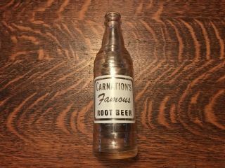 Carnation’s Root Beer 10 Oz.  Bottle,  1963,  Mt.  Vernon,  Missouri