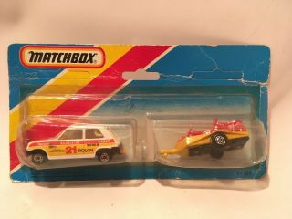 Lesney Matchbox Superfast Twin Pack Tp 106 Renault 5 & Motorcycle Trailer Mip