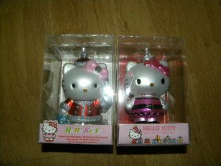 Hello Kitty Hand Crafted Glass Christmas Ornaments (2)