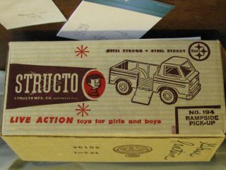 Vintage Structo Mfg.  Co.  No 194 Rampside Pick - Up - Box Only
