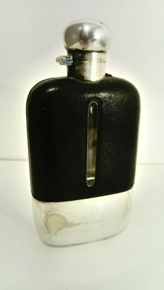 Vintage Silver Plate Hip Flask Walker And Hall 2/5 Pt Hunting Shooting Fishing