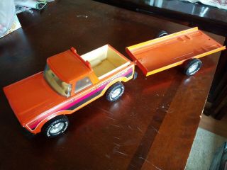 Vintage Nylint Sports Car Special Ford F150 Pressed Steel With Trailer