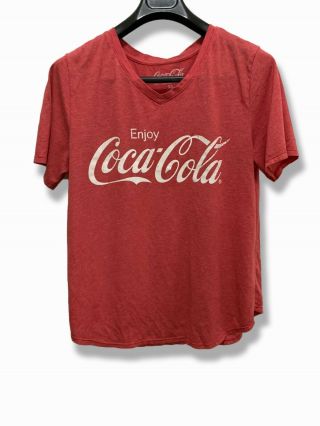Coca Cola T Shirt Sz Xl Mens,  V Neck,  Red
