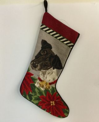 Smooth Fox Terrier Needlepoint Stocking - Not A Kit But