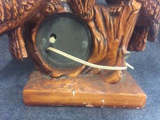 Vintage Antique Ceramic Three Owl Branch Mantle Clock House Decor Shelf Desk 6
