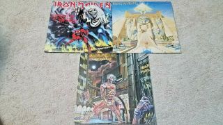 3 Lp Iron Maiden Powerslave Somewhere In Time The Number The Beast Record Metal