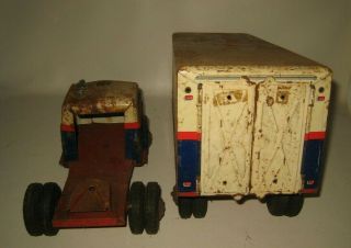 1950 ' s Lumar Marx US Mail Tractor Trailer V - 172 Pressed Steel Hard to find 5