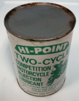 Vintage Motocross Hi - Point 2 Cycle Motorcycle Oil Can Penton Ahrma