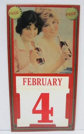 Vtg 1981 Markatron Coca Cola Soda Coke Advertising Perpetual Calendar Metal Sign