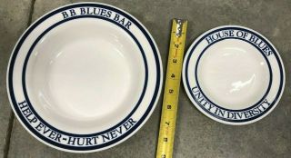 House Of Blues 6.  5 " Plate And 9 " Bowl Syracuse Made In Usa