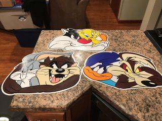 3 1995 Looney Tunes Vinyl Placemats Bugs Bunny Tweety Taz Sylvester Roadrunner