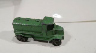 Tootsietoy Miniature 2 1/4 " 105 Dark Green Mack Oil Truck Gas