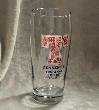 Tennent ' s Export Lager 16 Oz.  Pint Beer Pub Bar Glass 3