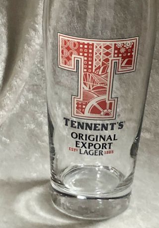 Tennent ' s Export Lager 16 Oz.  Pint Beer Pub Bar Glass 4