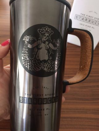 First Starbucks Mermaid logo Travel Mug Cup Tumbler with handle Pike Place 3