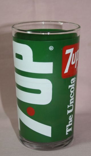 7up - The Uncola Soft Drink Glass 8 Oz.  Acl Label Vintage Advertising