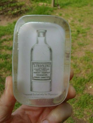 Rare Vintage Danbury Conn Ct Pharmacy Bottle Paperweight Advertising Cod Liver