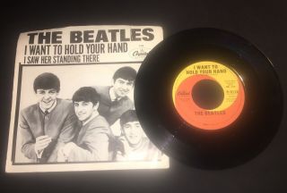 The Beatles I Want To Hold Your Hand 1984 7” Promo 45 7 - Pro - 9076/p - 5112,  Sleeve