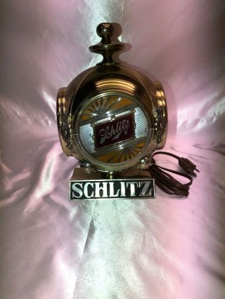 Wow Look Rare Schlitz Beer Sign 1972 Wall Lighted Globe