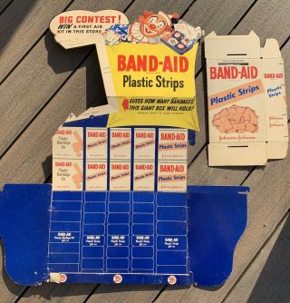 Vtg 1950s Johnson & Johnson Band Aid Advertising Store Display Counter Contest