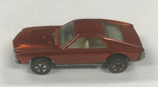 Hot Wheels 1968 Redline Mattel Custom Amx Orange Diecast Metal Toy Car