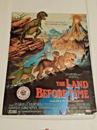 The Land Before Time Pizza Hut - Promo Advertisement 1989 Movie Cardboard Sign