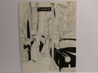 Artist Jack Dyer Pen & Ink Boston Street Memory 8.  5x6.  5 " Early