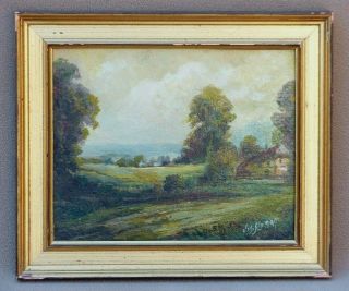 Joseph Jos Sloman Antique Oil Painting American B 1883 Country House Landscape