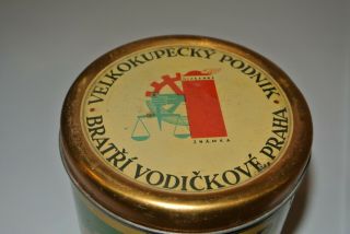 RARE Antique Coffee Tin Can PRAZKA ZITNA KAVA COFFEE.  90 kg Czechoslovakia 5