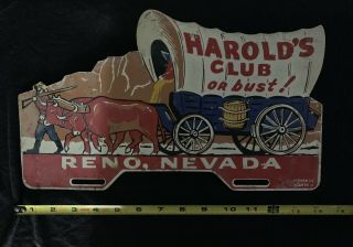 Harold’s Club Or Bust Sign 14”x 9” Vintage Sign 1950s