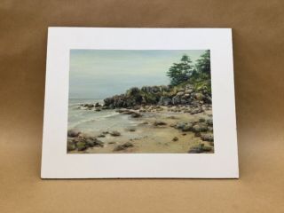 Vintage Beach Oil Painting On Wood Autographed By Wendy 8 " X 10 "