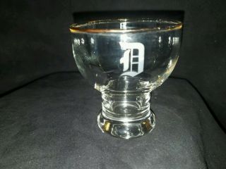 Shot Glass Goblet Etched D Gold Rimmed Drink Man Cave Collectible