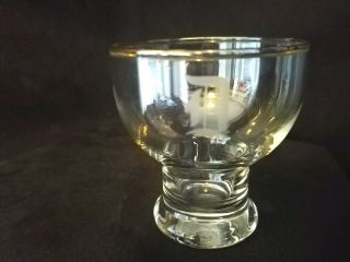 Shot Glass Goblet Etched D Gold Rimmed Drink Man Cave Collectible 2