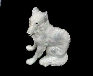Dog Statue Russian Wolfhound Borzoi Figurine Dnc Fine Porcelain 7 In Tall Exc C