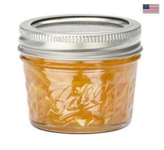 Ball Regular Mouth Canning Mason Jars Quilted Crystal Glass Jelly Jar 4Oz 12/Box 2