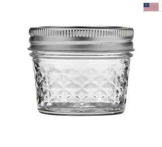 Ball Regular Mouth Canning Mason Jars Quilted Crystal Glass Jelly Jar 4Oz 12/Box 3