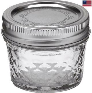 Ball Regular Mouth Canning Mason Jars Quilted Crystal Glass Jelly Jar 4Oz 12/Box 4