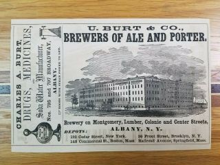 1857 John Taylor Burt Brewery Albany York Print Advertisement Alcohol Beer