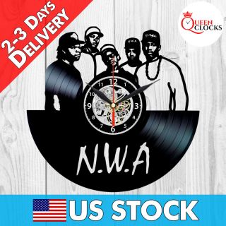 Nwa Straight Outta Compton Vinyl Record Wall Clock Lp Home Room Decor Best Gift