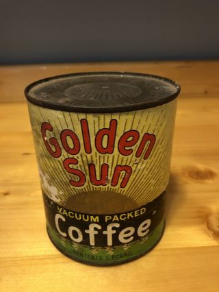 Vintage Golden Sun Coffee Can Paper Label 5” X 4 1/4”