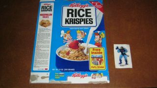 Masters Of The Universe Cereal Box 1984 With Skeletor Puffy Sticker