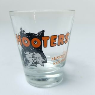 Hooters Shot Glass 2 1/4 " 2.  25 " Inch Tall Mission Valley San Diego Ca California