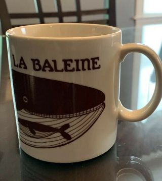 Vintage 1979 Taylor & Ng La Baleine Ceramic Coffee Mug Whale Beige Japan