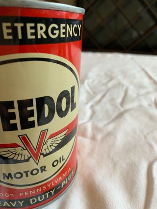 Vintage Veedol Motor Oil Can High Detergency Heavy Duty Plus Tide Water Oil Co 3