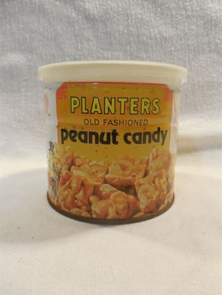 Vintage 1970s Planters Peanut Mr Peanut Old Fashioned Peanut Candy 12 Oz Can Tin