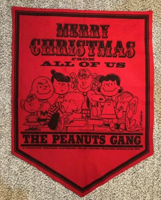 1967 Peanuts - Linus Sally - Vintage Felt Fabric Pennant Snoopy Cond