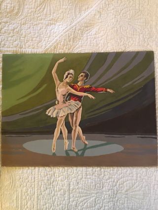 Vintage Paint By Number Ballet Pair 1950s 1960s 16” X 12”