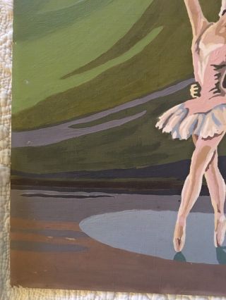 Vintage Paint By Number Ballet Pair 1950s 1960s 16” X 12” 4