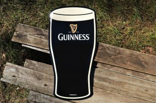 Guinness Pint Glass Die Cut Tin Metal Sign - Dublin - Irish Dry Stout - Beer