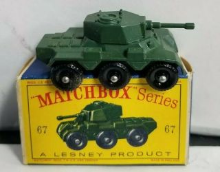 Matchbox Regular Wheels 67 Saladin Armoured Car Made In England Lesney Nmib,